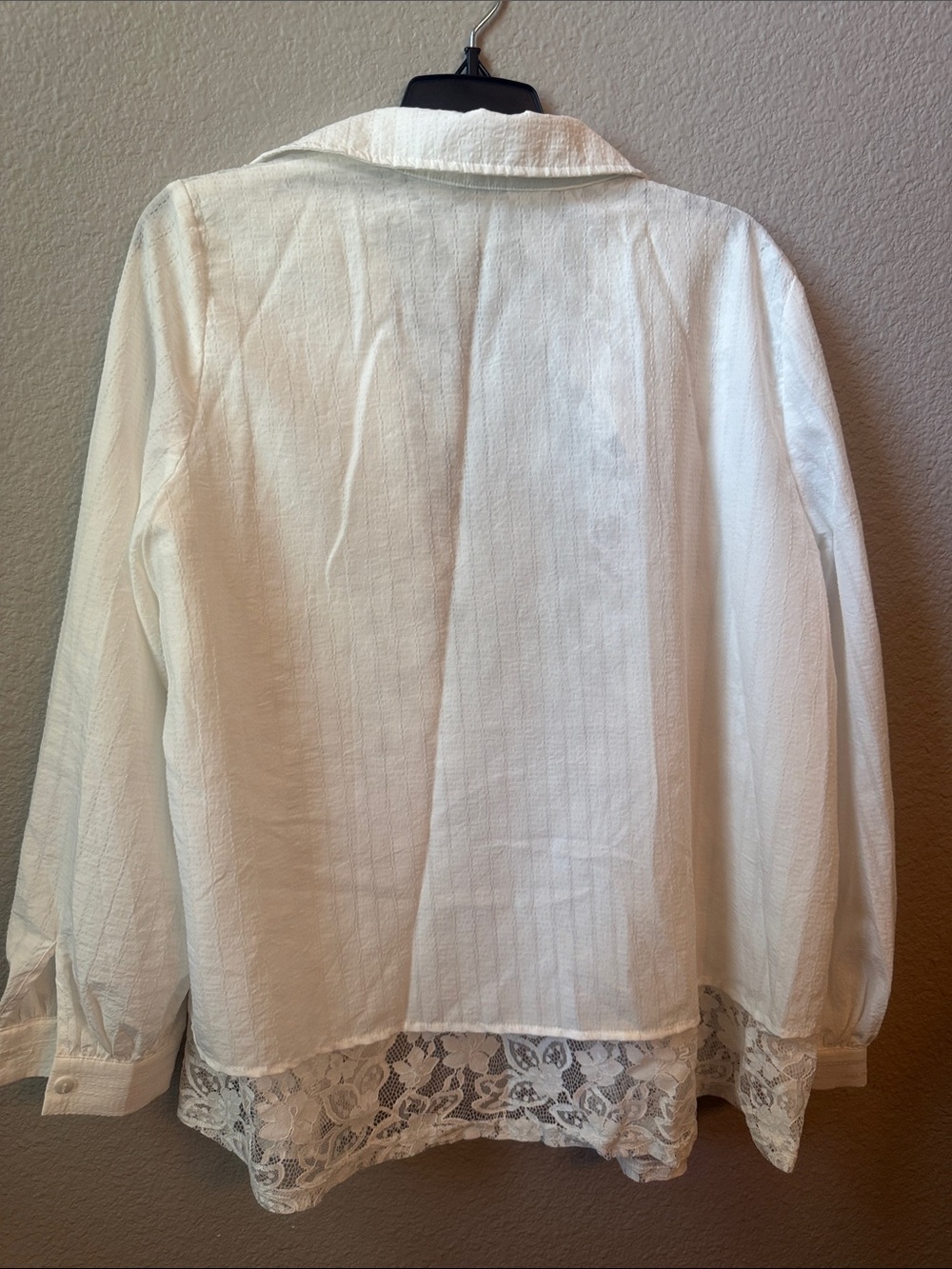 KUOSE White Lace Button-Up Blouse - Picture 7 of 8